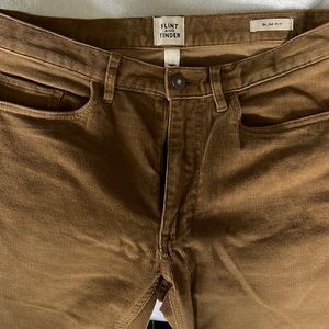 Huckberry Flint and Tinder mens 365 slim fit Earth corduroy pants 31x30
